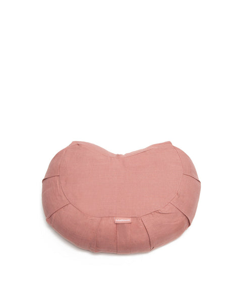 linen crescent meditation cushion